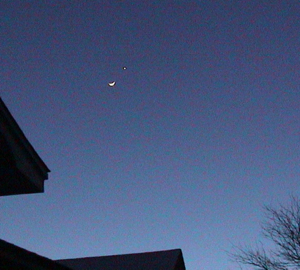 Twilight sky with moon and Venus