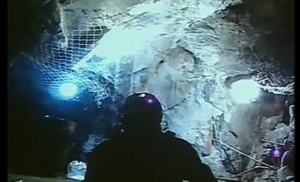 Screen shot of video from the Chilean mine.