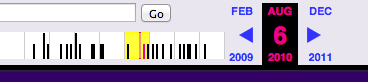 Clicking on the timeline to go back to August 2010.