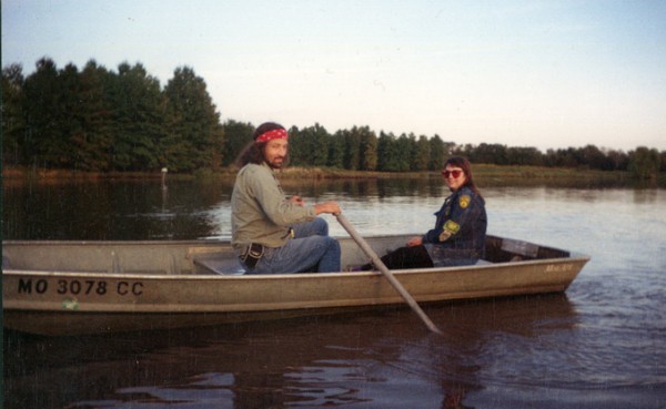 Obbie and RoZ take a little boat ride on a lake outside Kansas City, MO on October 1, 1993.